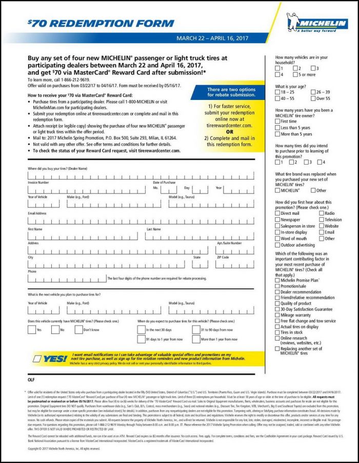 Michelin Rebate Form Pdf 2018 Michelin Rebate Form Pdf 2018