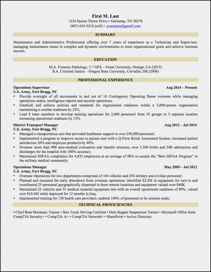 Professional resume writers military to civilian