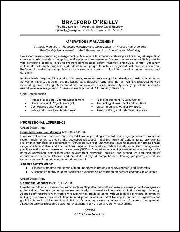 Military To Civilian Resume Template Military To Civilian Resume Template