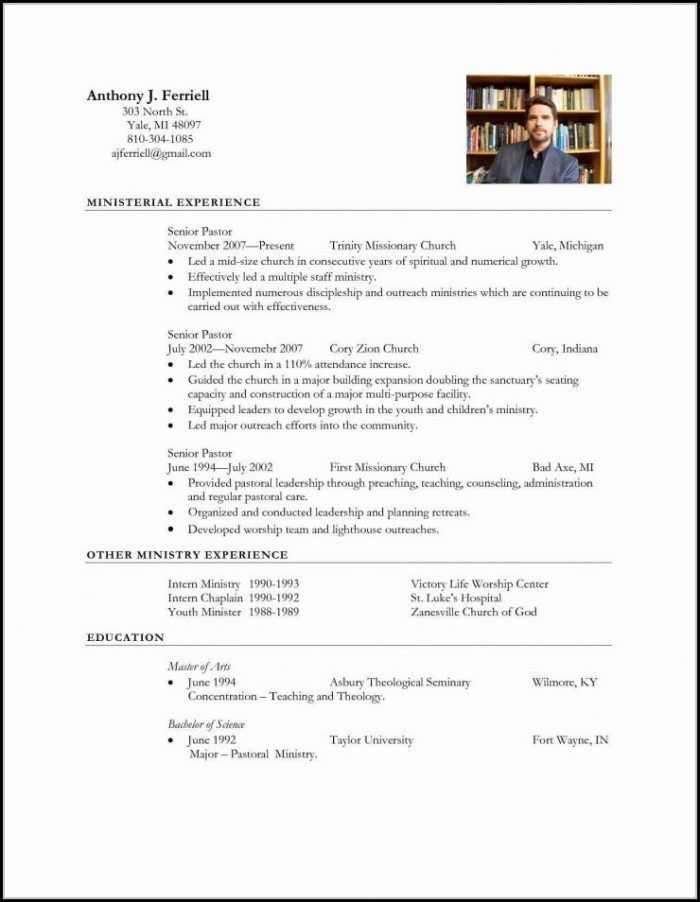 Ministry Resume Templates For Word Ministry Resume Templates For Word