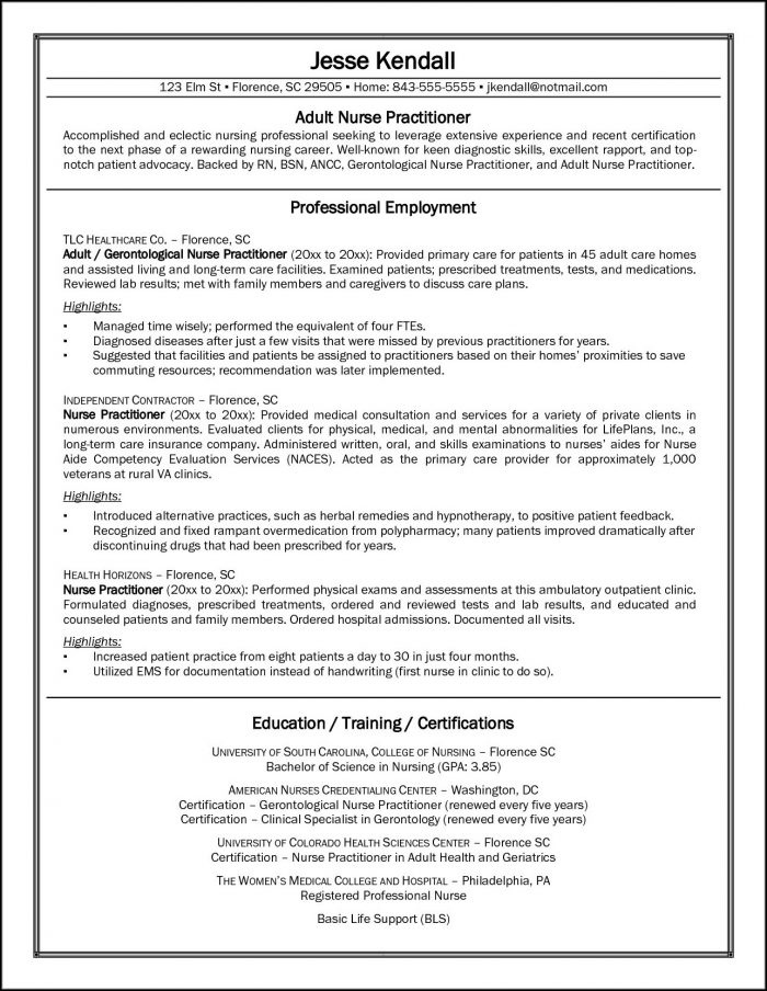 Nurse Practitioner Resume Template Nurse Practitioner Resume Template