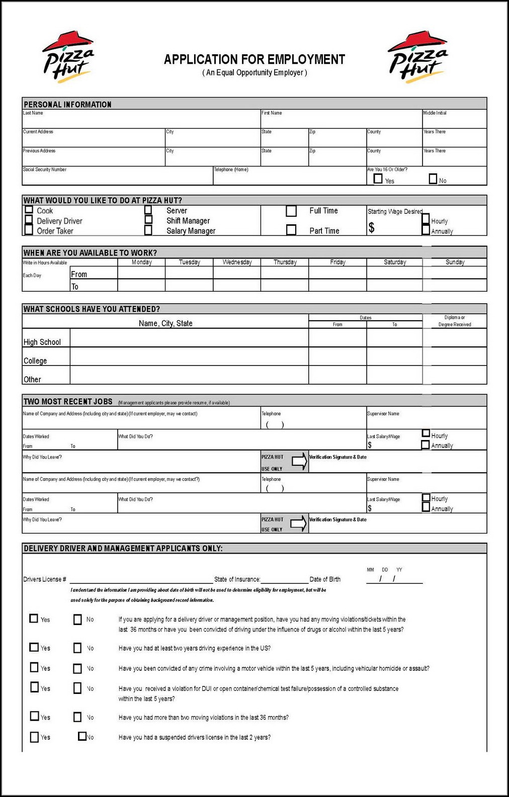 Printable walgreens job application form