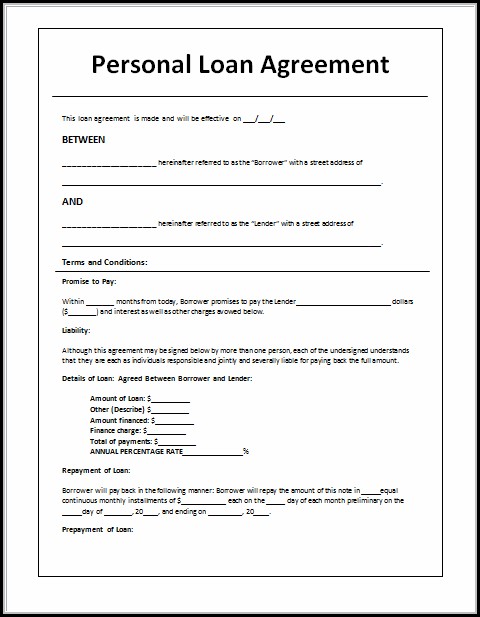 Personal Loan Agreement Templates Personal Loan Agreement Templates
