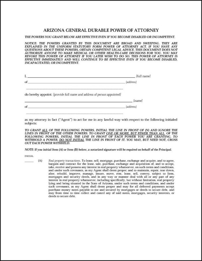 Power Of Attorney Form Az Mvd Power Of Attorney Form Az Mvd