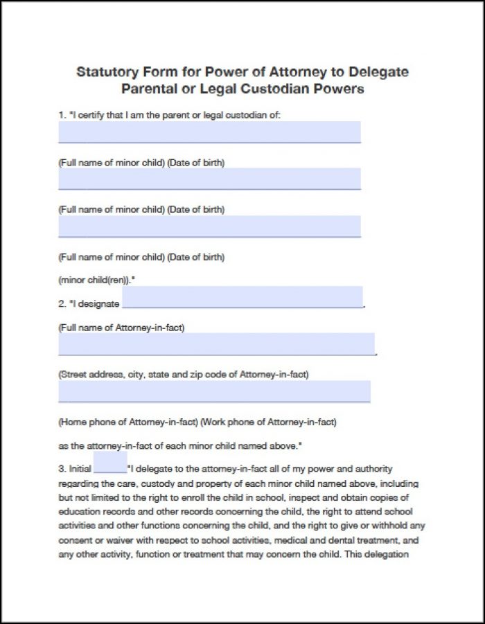 Power Of Attorney Form Oklahoma Child Power Of Attorney Form Oklahoma Child