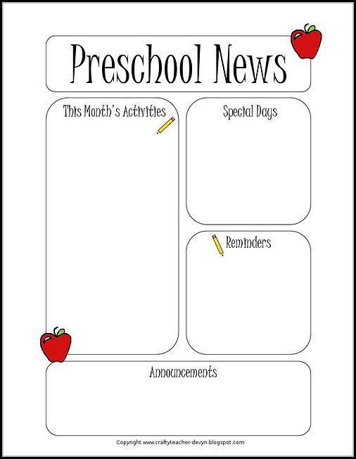 Pre K Newsletter Template Free Pre K Newsletter Template Free