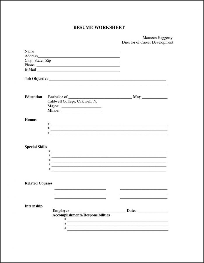 Printable Blank Resume Templates Printable Blank Resume Templates