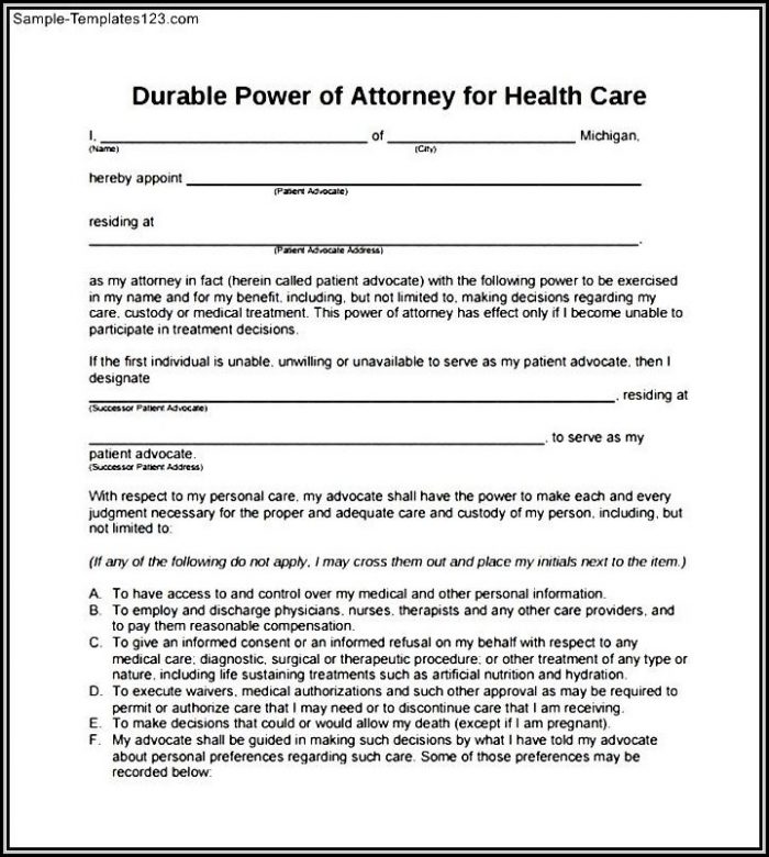 Printable Durable Power Of Attorney Form Printable Durable Power Of Attorney Form