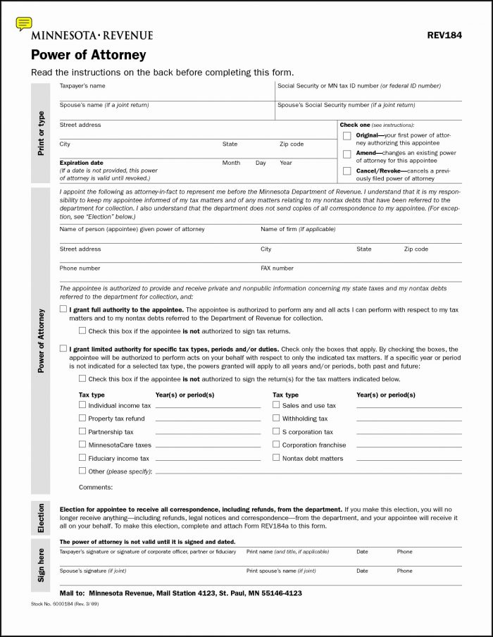 Printable Durable Power Of Attorney Form Minnesota Printable Durable Power Of Attorney Form Minnesota