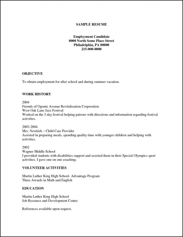 Printable Resume Examples Printable Resume Examples