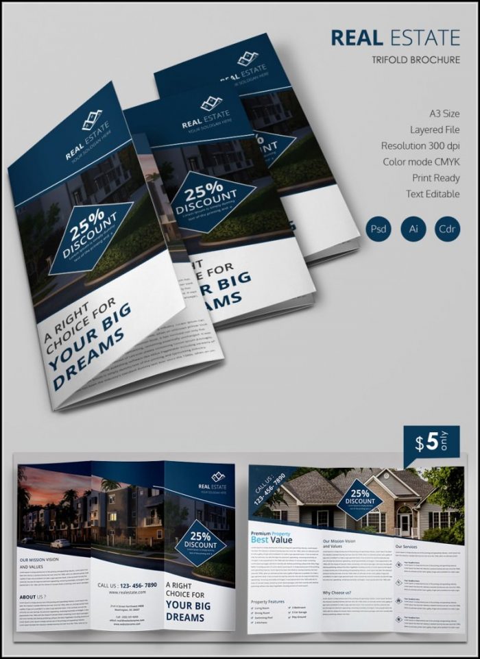 Real Estate Tri Fold Brochure Template Free Real Estate Tri Fold Brochure Template Free