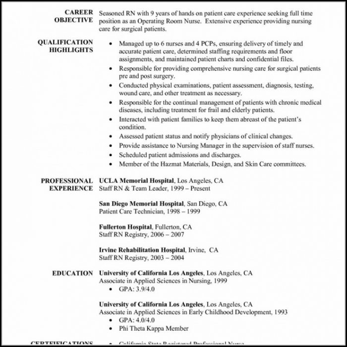 Registered Nurse Resume Template Download Resume Resume Examples