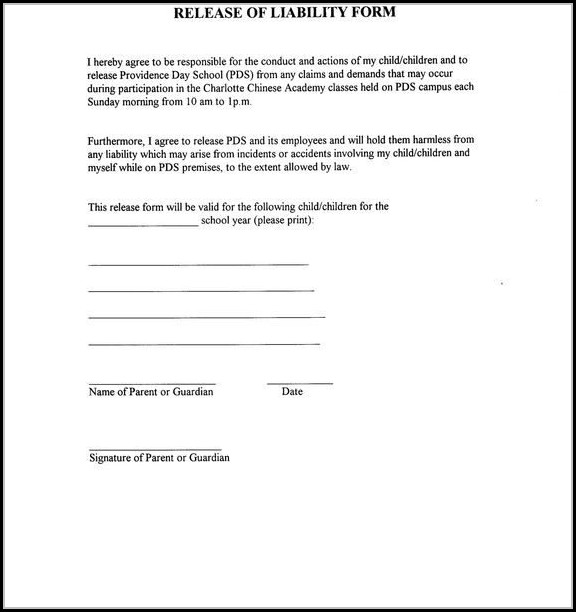 Release Of Liability Form Template Free Release Of Liability Form Template Free