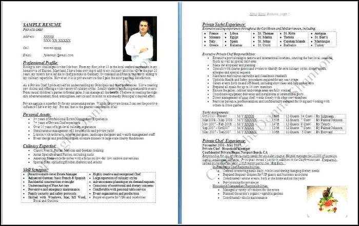 Resume Sample For Chef Position Resume Sample For Chef Position