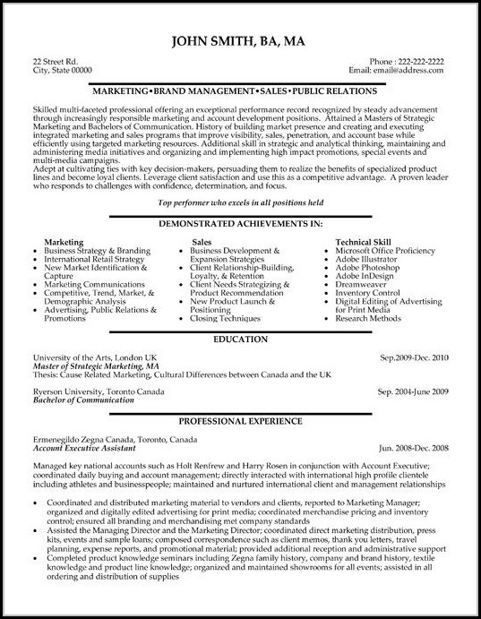Resume Template For Executive Assistant Resume Template For Executive Assistant