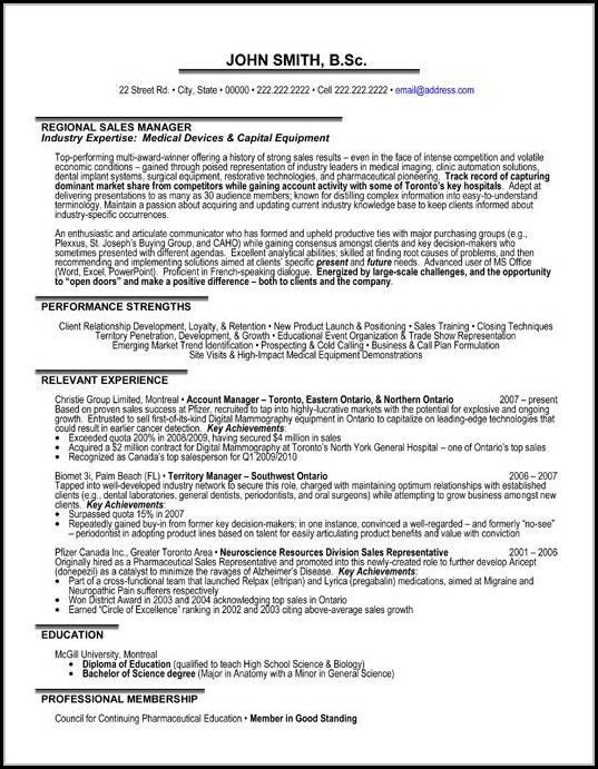 Resume Template For Sales Manager Resume Template For Sales Manager