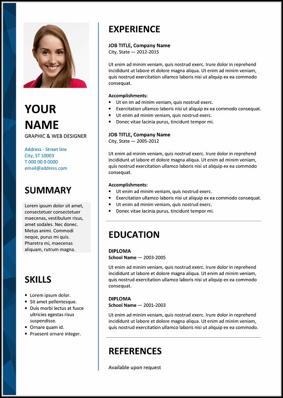 Resume Template Free Word Resume Template Free Word