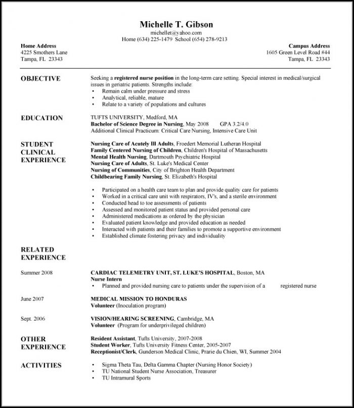 Resume Templates Rn New Grad Resume Templates Rn New Grad