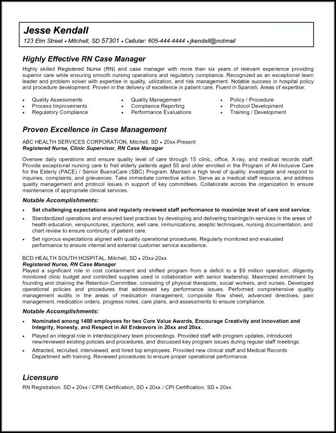 Rn Case Manager Resume Template Rn Case Manager Resume Template