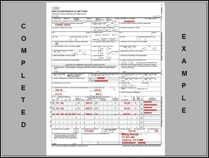 Sample Cms 1500 Form Filled Out Sample Cms 1500 Form Filled Out
