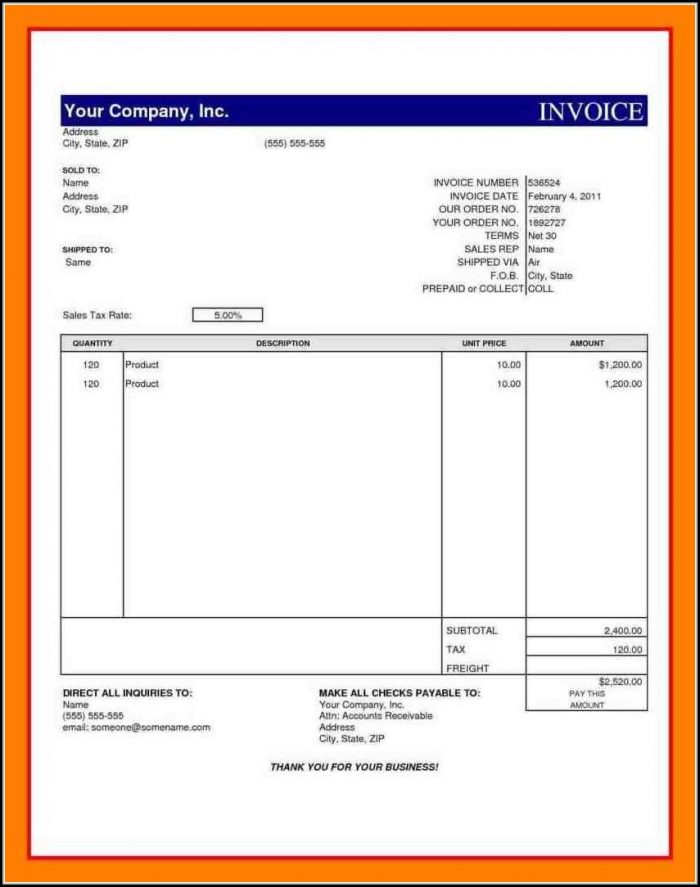 Simple Cash Invoice Template Simple Cash Invoice Template
