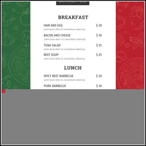 Simple Restaurant Menu Templates Free Simple Restaurant Menu Templates Free