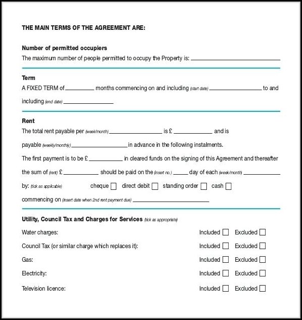 Simple Room Rental Agreement Form Free Uk Simple Room Rental Agreement Form Free Uk