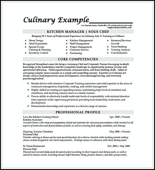 Sous Chef Resume Template Sous Chef Resume Template
