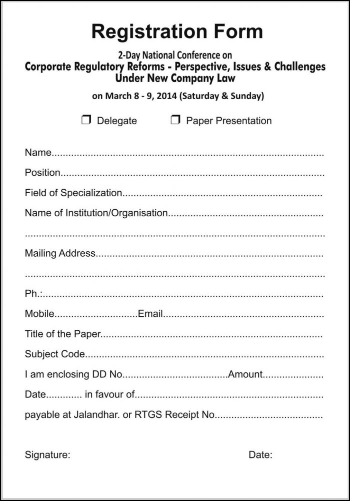 Sports Registration Form Template Word Sports Registration Form Template Word