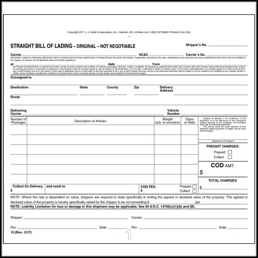 Straight Bill Of Lading Short Form Free Straight Bill Of Lading Short Form Free