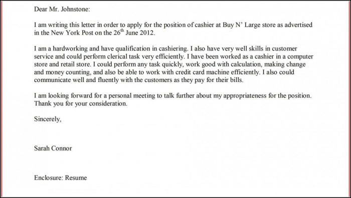 Supermarket Job Application Letter Sample Supermarket Job Application Letter Sample