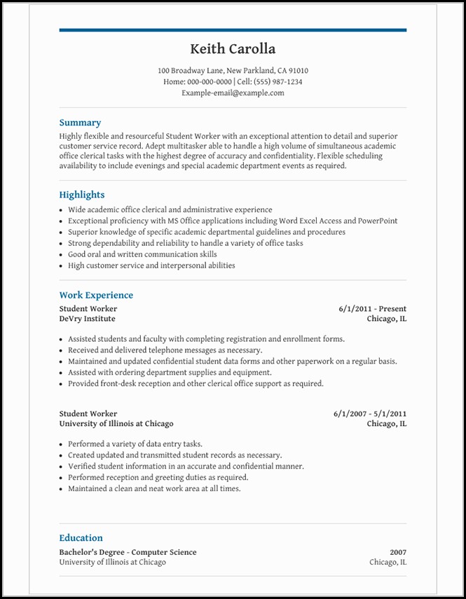 Template For High School Student Resume Template For High School Student Resume