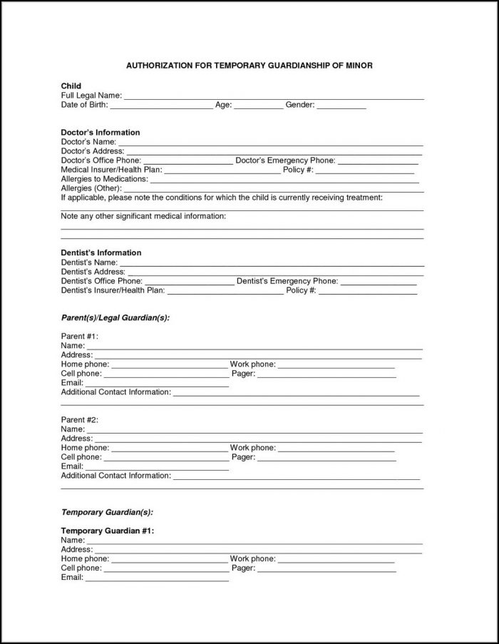 Temporary Guardianship Form For Grandparents Temporary Guardianship Form For Grandparents