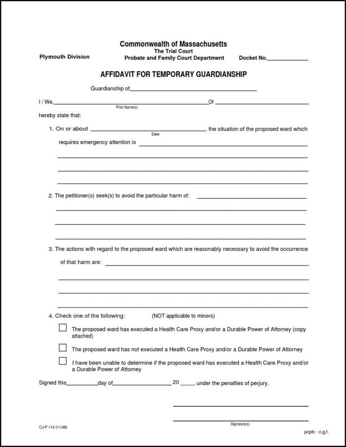 Temporary Guardianship Forms Texas Temporary Guardianship Forms Texas