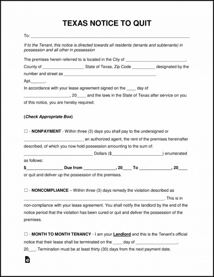 Texas Eviction Notice Form Texas Eviction Notice Form
