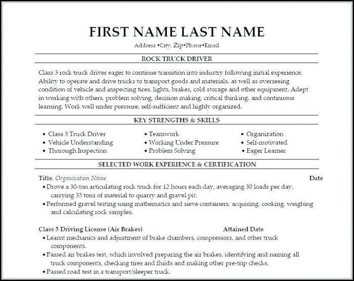 Truck Driving Job Application Template Truck Driving Job Application Template
