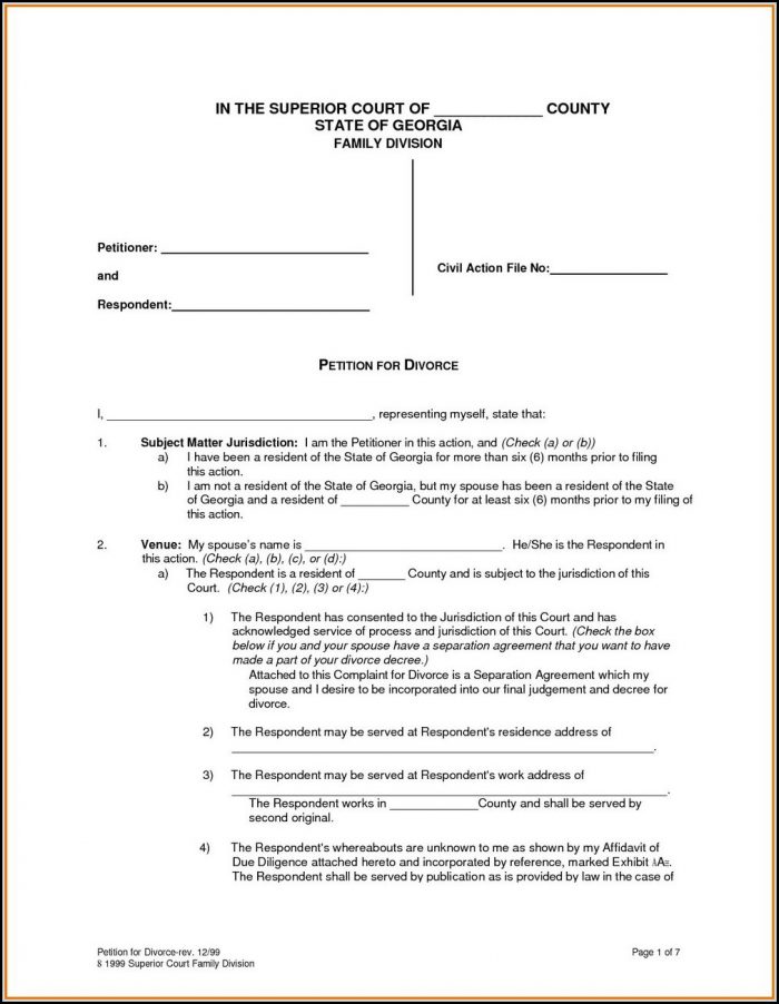 Uncontested Divorce In Ga Forms Uncontested Divorce In Ga Forms