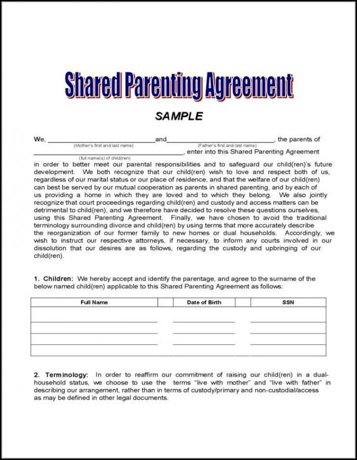 Voluntary Child Custody Agreement Form Florida Voluntary Child Custody Agreement Form Florida