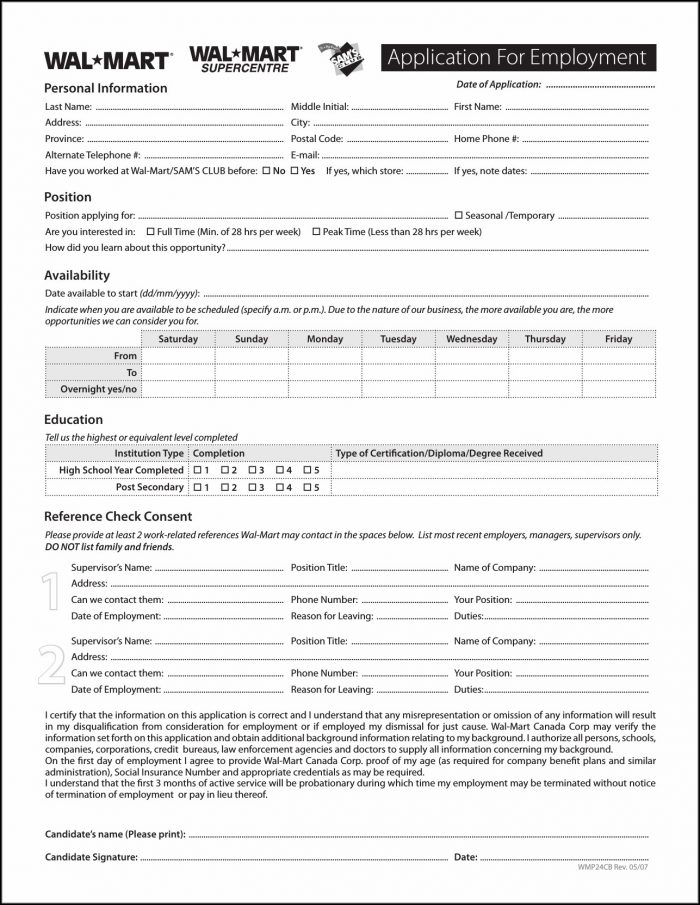 Job application for walmart distribution center