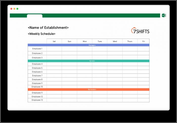 Weekly Work Schedule Template Excel Weekly Work Schedule Template Excel