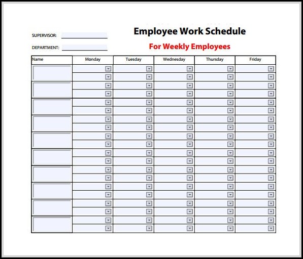 Weekly Work Schedule Template Excel Free Weekly Work Schedule Template Excel Free