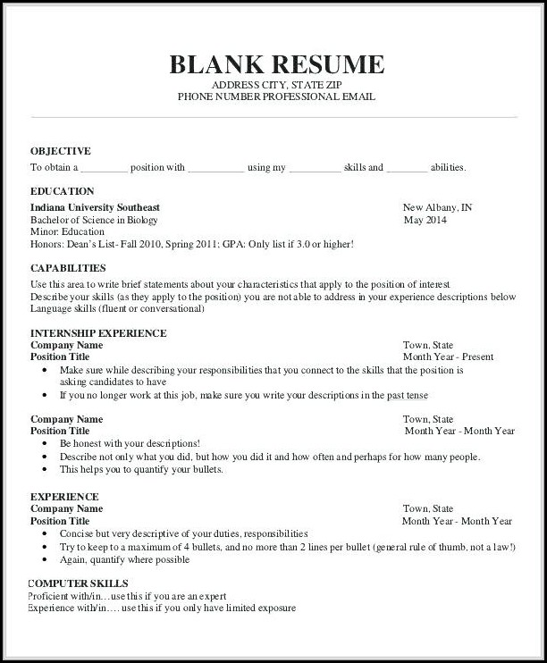 Word Document Downloadable Resume Template Word Document Downloadable Resume Template