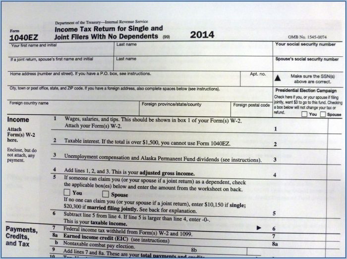 1040ez Tax Forms To Print 1040ez Tax Forms To Print