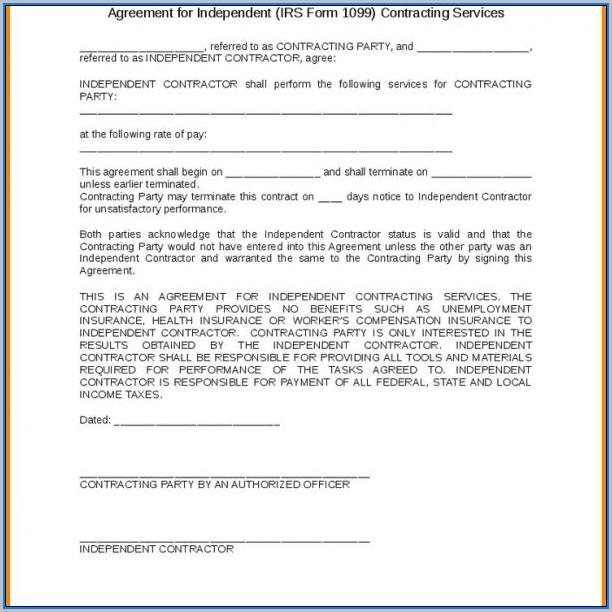 1099 Form Independent Contractor Agreement 1099 Form Independent Contractor Agreement