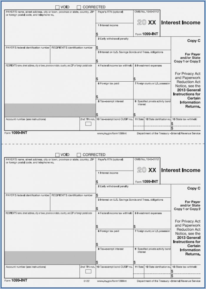 1099 Int Tax Form Printable 1099 Int Tax Form Printable