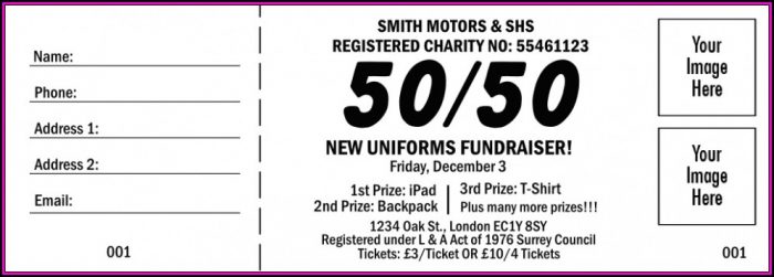 50 50 Raffle Ticket Template Free 50 50 Raffle Ticket Template Free