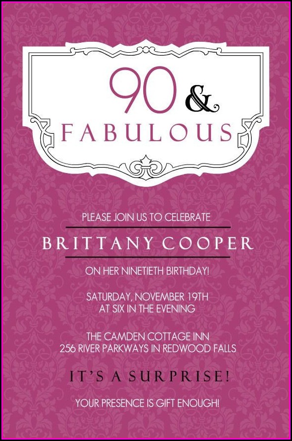 90 Birthday Invitation Templates 90 Birthday Invitation Templates