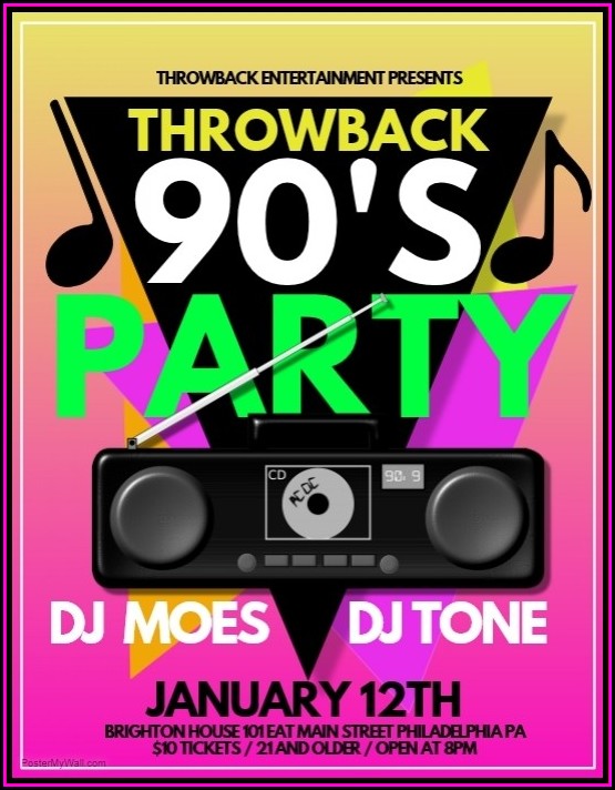 90s Birthday Invitation Templates 90s Birthday Invitation Templates