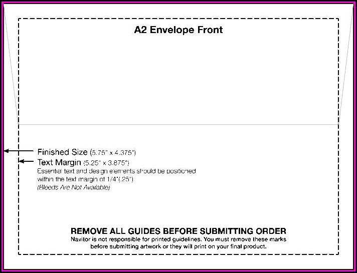 a7 envelope size printing