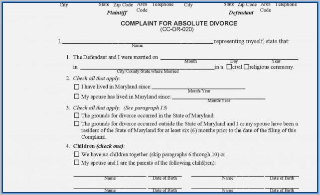 Absolute Divorce Forms In Maryland Absolute Divorce Forms In Maryland